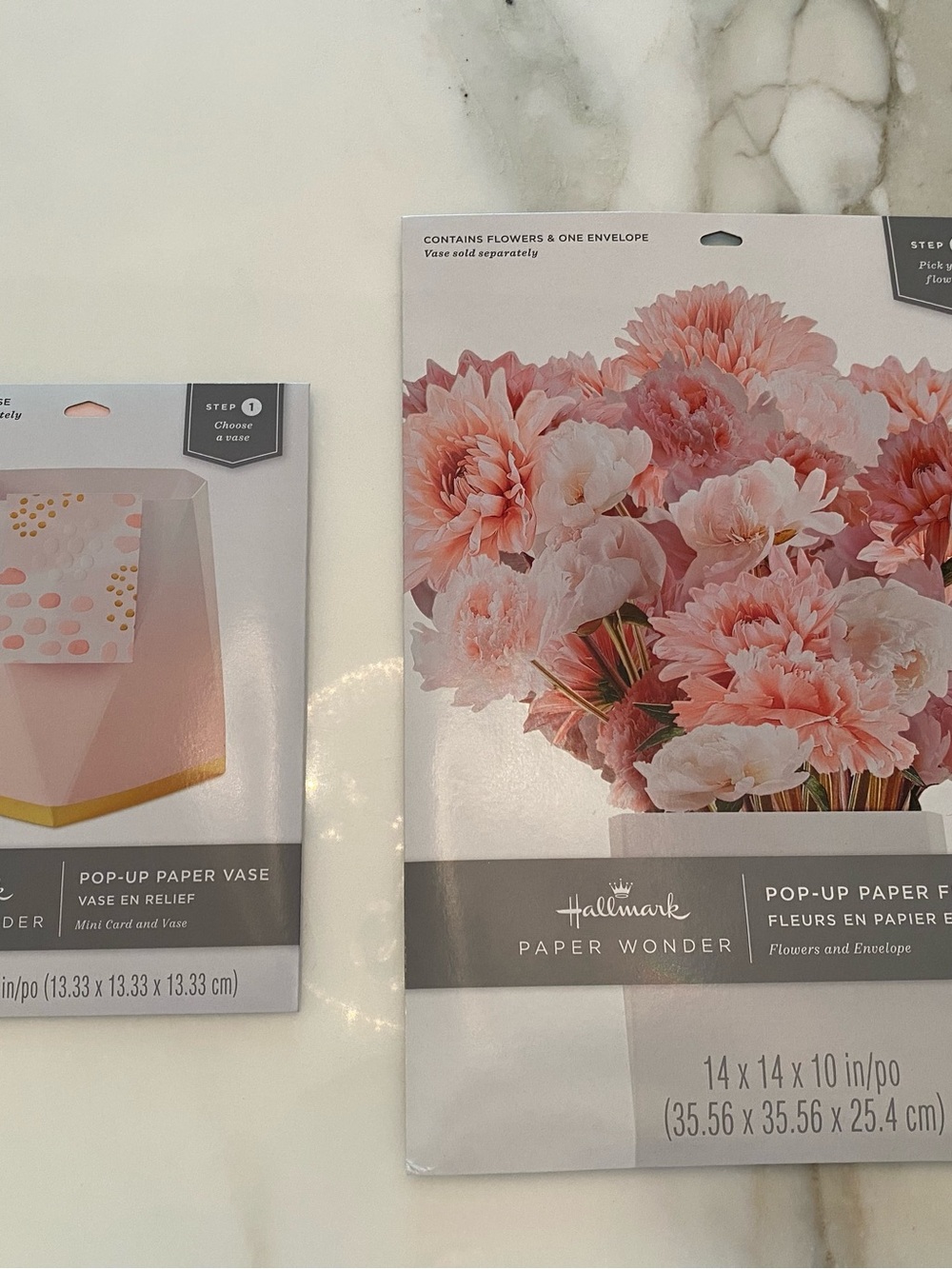 Hallmark Paper Wonder Pop-Up Flowers in Peach and Blush
